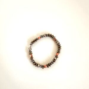 Elegant Brown and Silver Beaded Bracelet